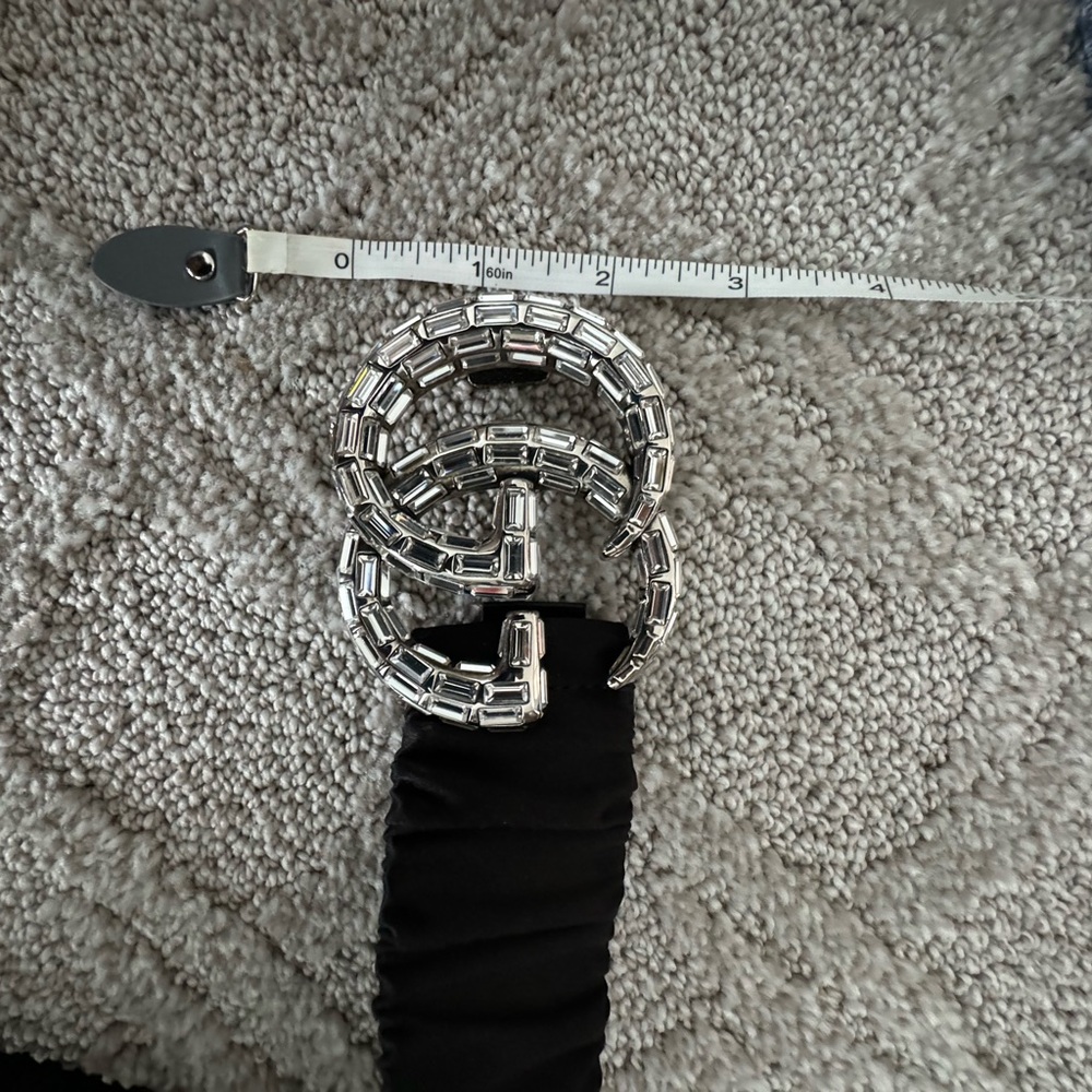 GUCCI black stretch belt in super rich stretchy satin size 80/32 - Picture 4 of 5